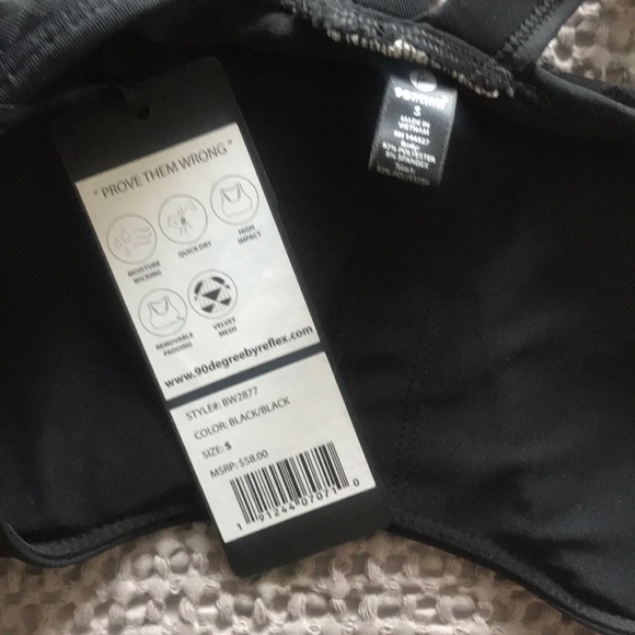 SOLD 90 DEGREE by REFLEX black sports bra SMALL NWT $58 - Picture 3 of 5